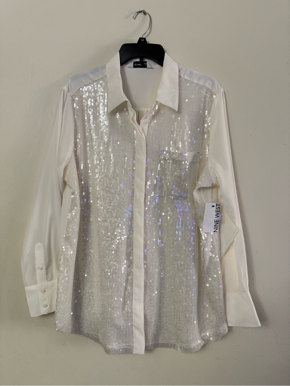 Nine West Ivory Sequin Front shirts - Picture 2 of 8